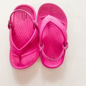 CROC Pink Flip Flops with Backstrap
